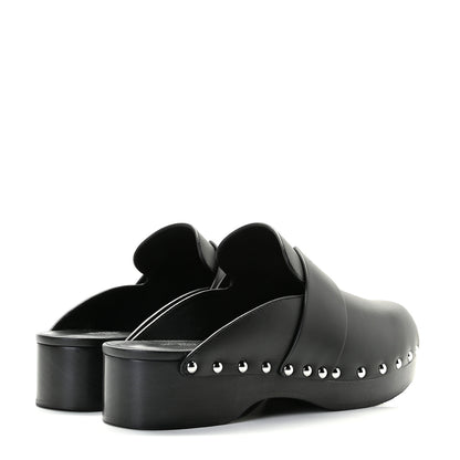 Hermes Calfskin Calya Mules 38 Black 4 of 13