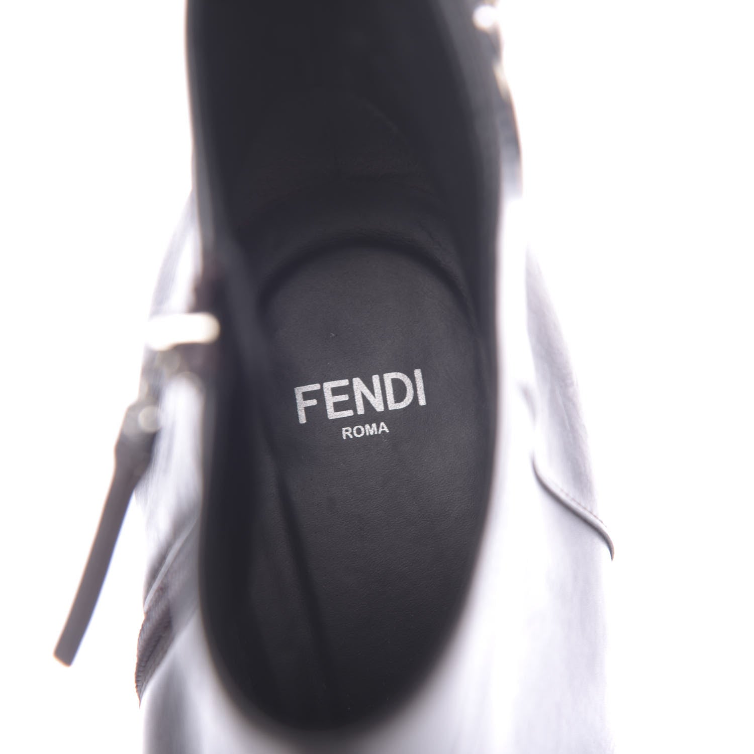 Fendi Calfskin Square Heel Short Booties 40.5 Black 7 of 8