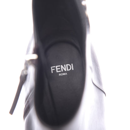 Fendi Calfskin Square Heel Short Booties 40.5 Black 7 of 8