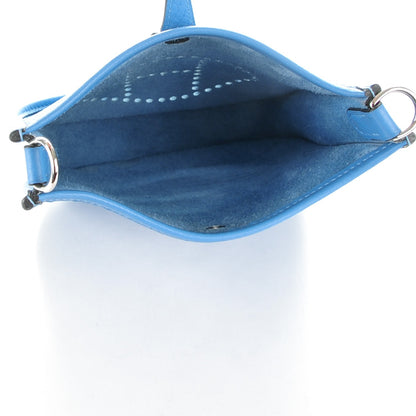 Hermes Taurillon Clemence Amazone Evelyne TPM Bleu Paradis Bleu Saphir 7 of 7