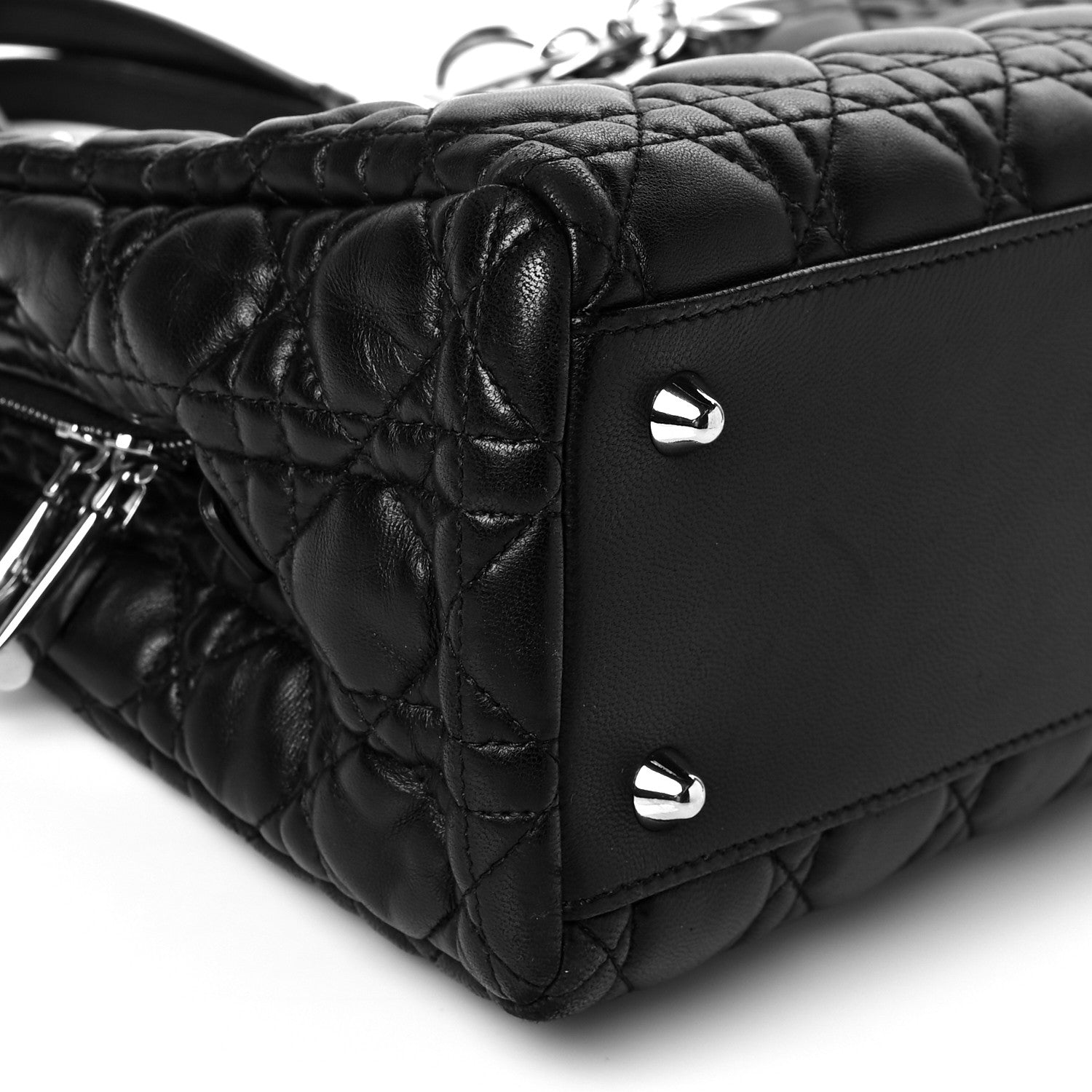 Christian Dior Lambskin Cannage Small Dior Soft Shopping Tote Black 9 of 11