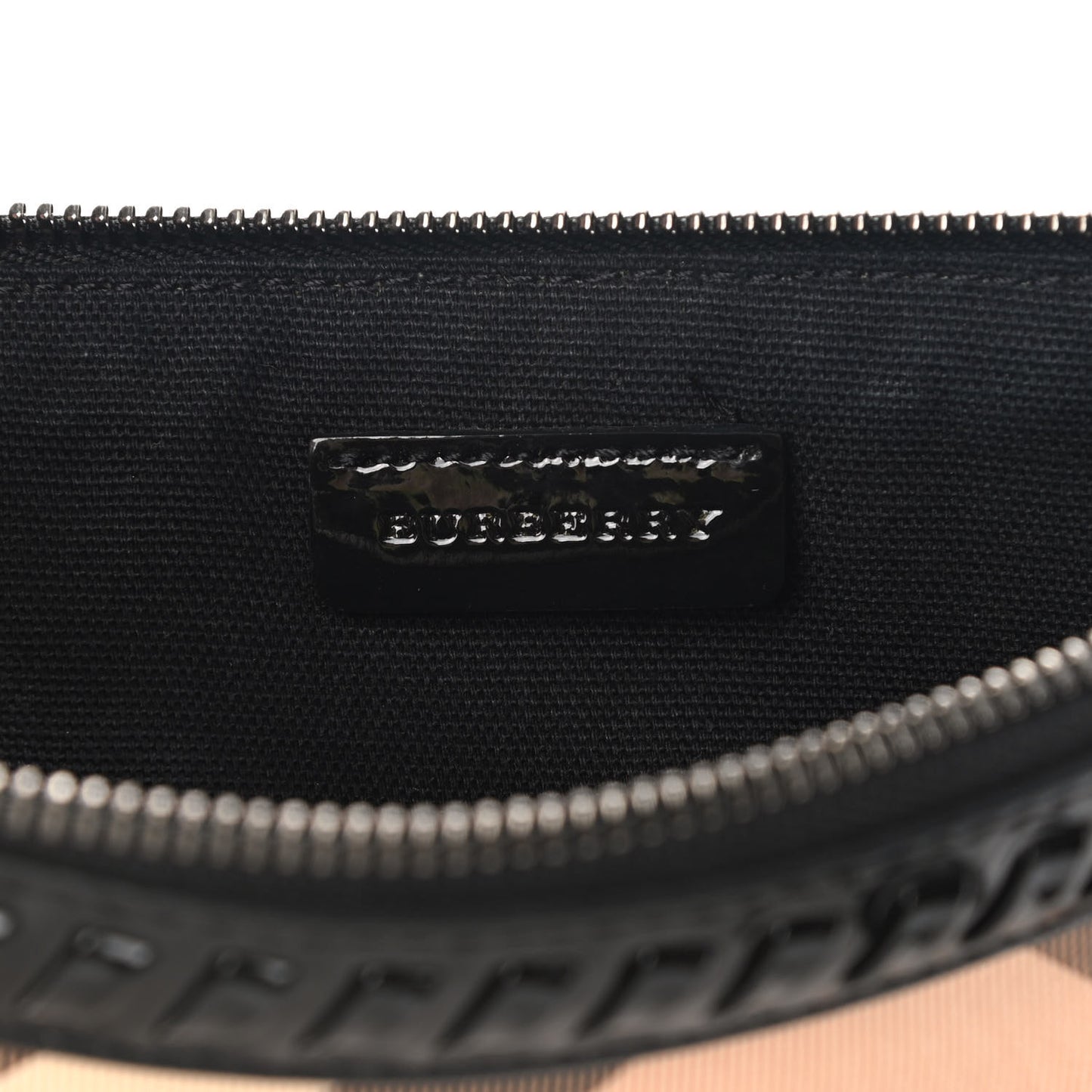 Patent Nova Check Wristlet Pouch Black
