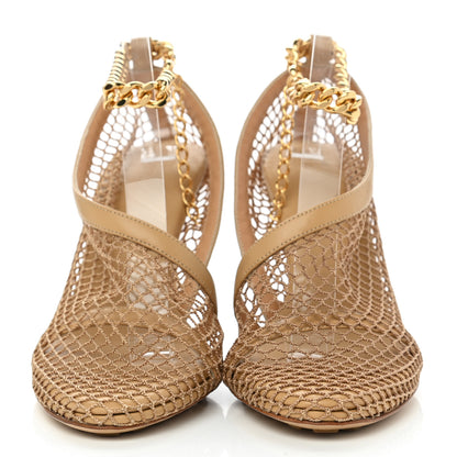 Bottega Veneta Mesh Nappa Chunky Chain Sandals 37 Beige Pony 2 of 8