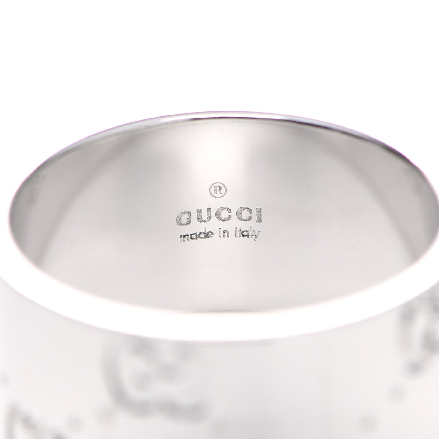 18K White Gold 9mm Icon Band Ring 52 6