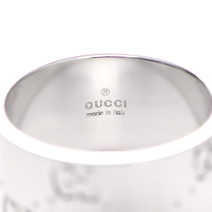 Gucci 18K White Gold 9mm Icon Band Ring 52 6 4 of 7