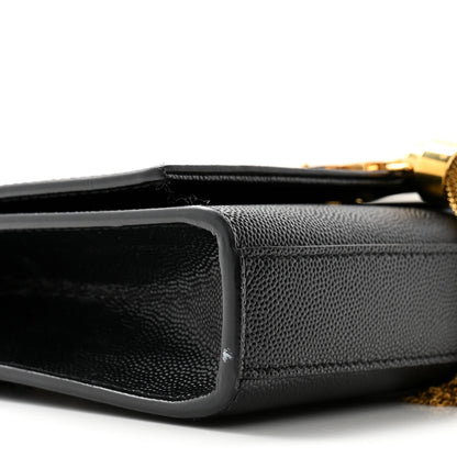 Saint Laurent Grain De Poudre Small Classic Monogram Kate Tassel Satchel Black 9 of 11
