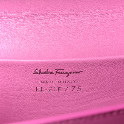 Salvatore Ferragamo Crocodile Bar Clutch Crossbody Bag Pink 6 of 9