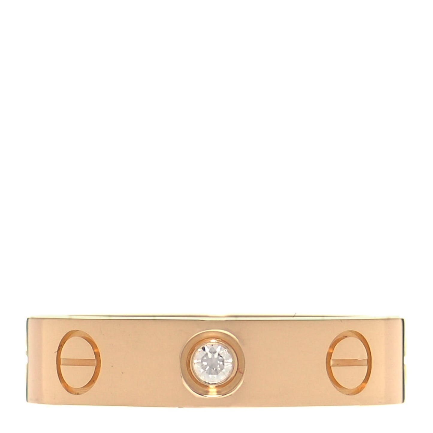 18K Pink Gold Diamond 4mm LOVE Wedding Band Ring 45 3.25