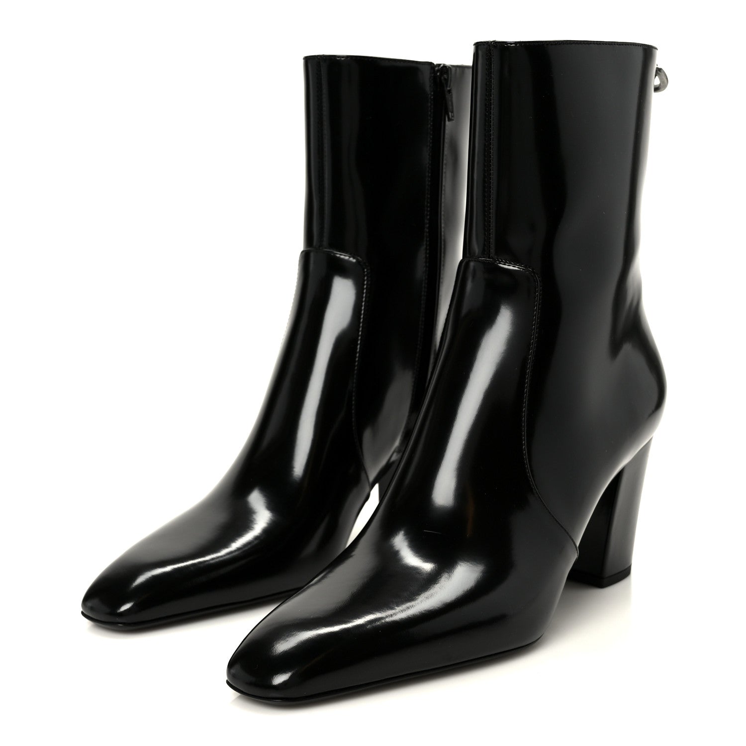 Saint Laurent Vitello Marilyn Betty 70 Ankle Zip Boots 40 Black 4 of 10