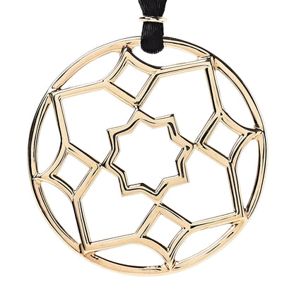 Tiffany 18K Yellow Gold Paloma Picasso Zellige Medallion Pendant Cord Necklace 4 of 6