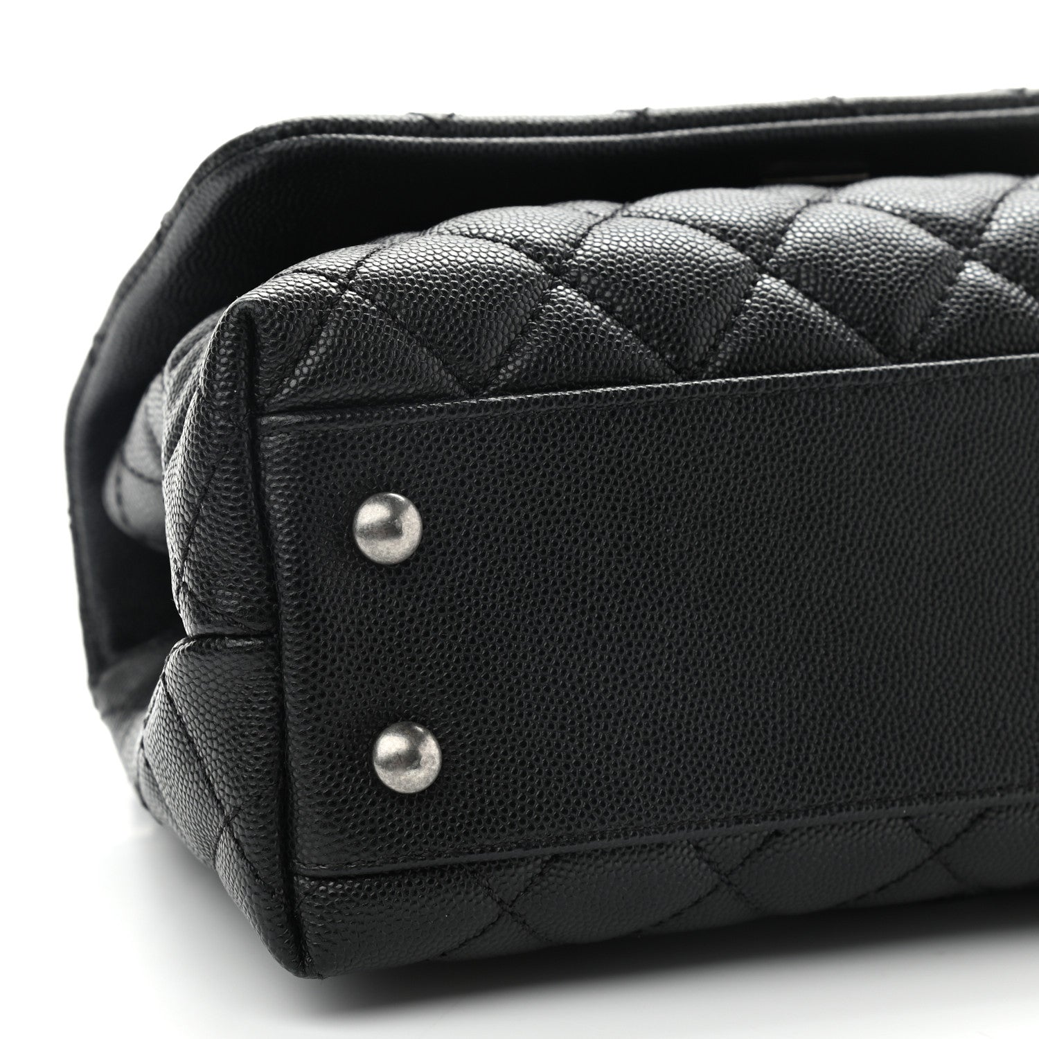 Chanel Caviar Lizard Quilted Mini Coco Handle Flap Black Khaki 8 of 9