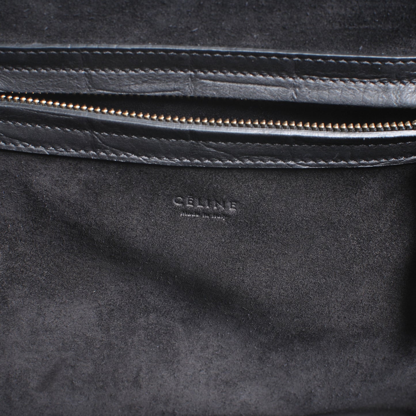 Crocodile Embossed Small Phantom Luggage Black