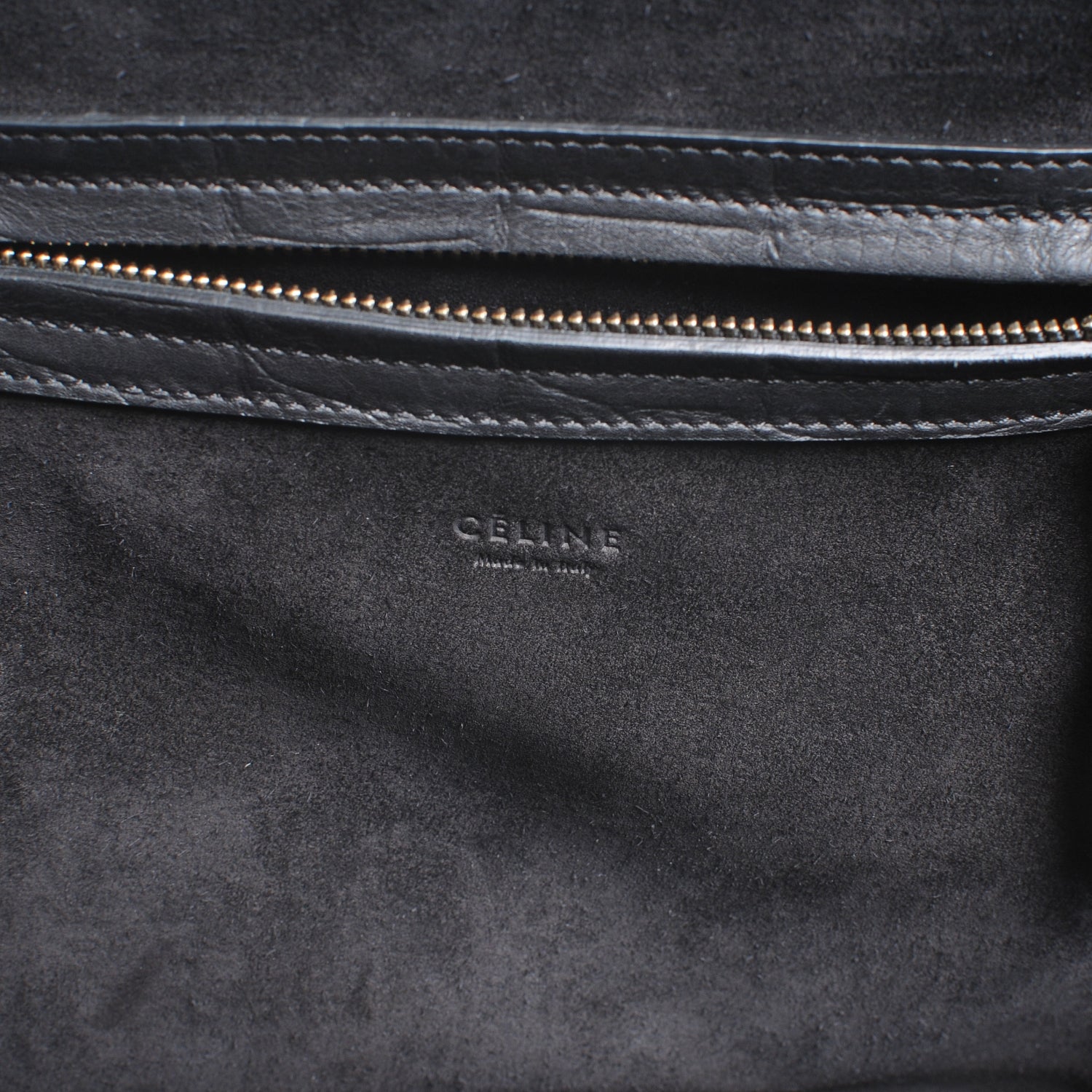 Celine Crocodile Embossed Small Phantom Luggage Black 6 of 7
