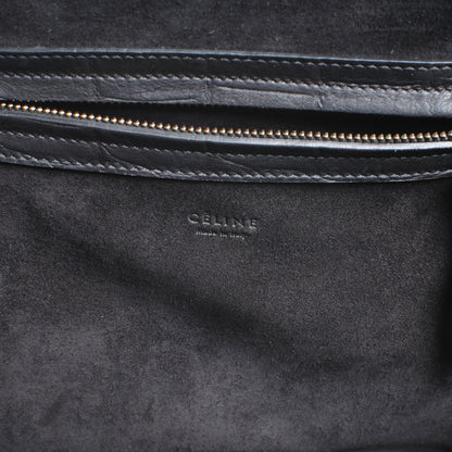 Celine Crocodile Embossed Small Phantom Luggage Black 6 of 7