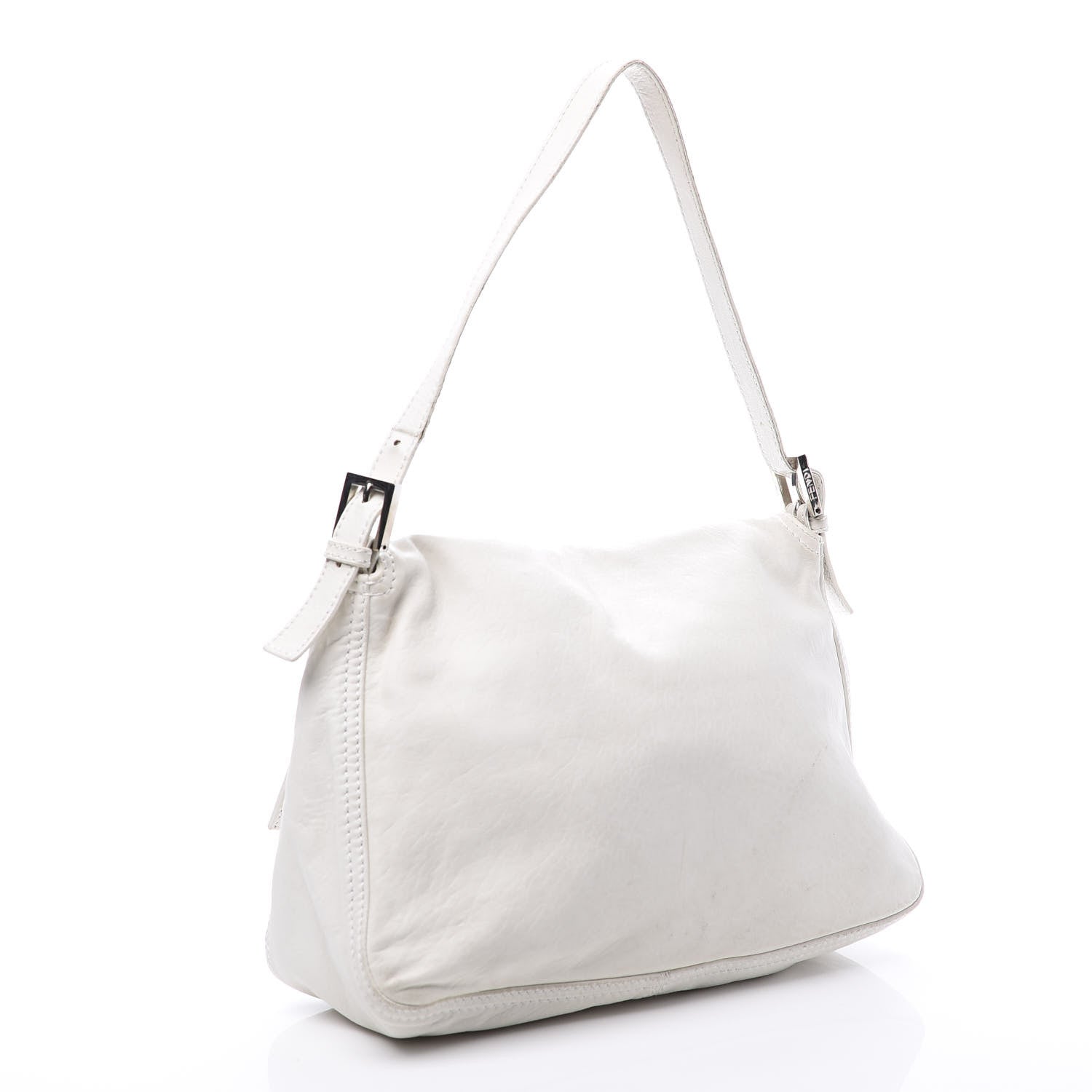 Fendi Nappa Elefante Big Forever Mama Baguette White 2 of 10