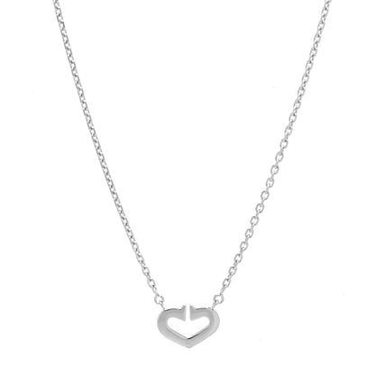 Cartier 18K White Gold Diamond Small Hearts and Symbols Pendant Necklace 4 of 7