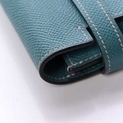 Hermes Epsom Kelly Longue Wallet Blue Jean 24 of 26