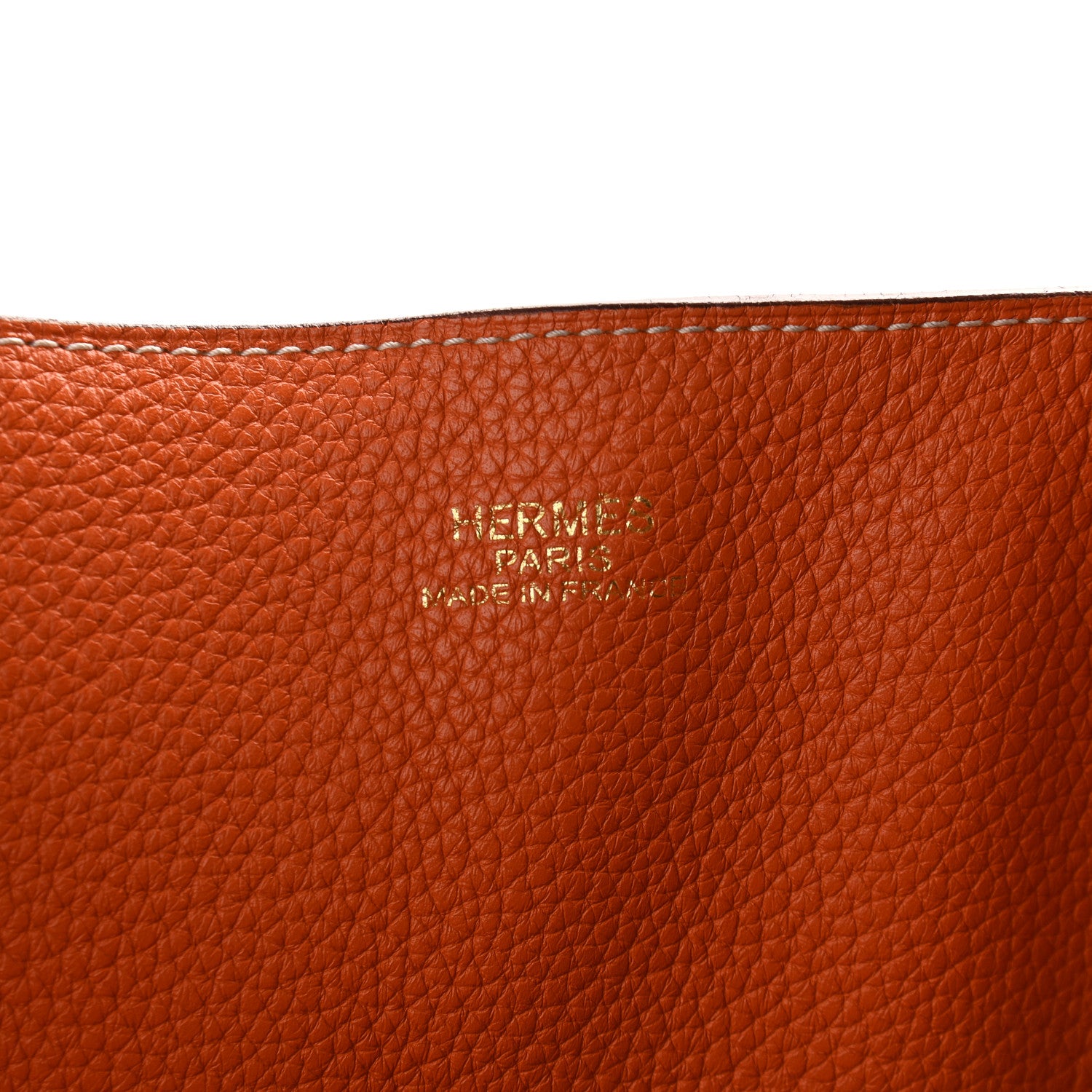 Hermes Taurillon Clemence Double Sens 45 Reversible Tote Orange Gold 8 of 13