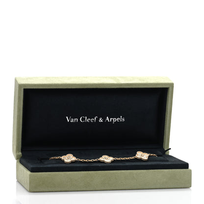 Van Cleef & Arpels 18K Yellow Gold 5 Motifs Vintage Alhambra Bracelet 4 of 4