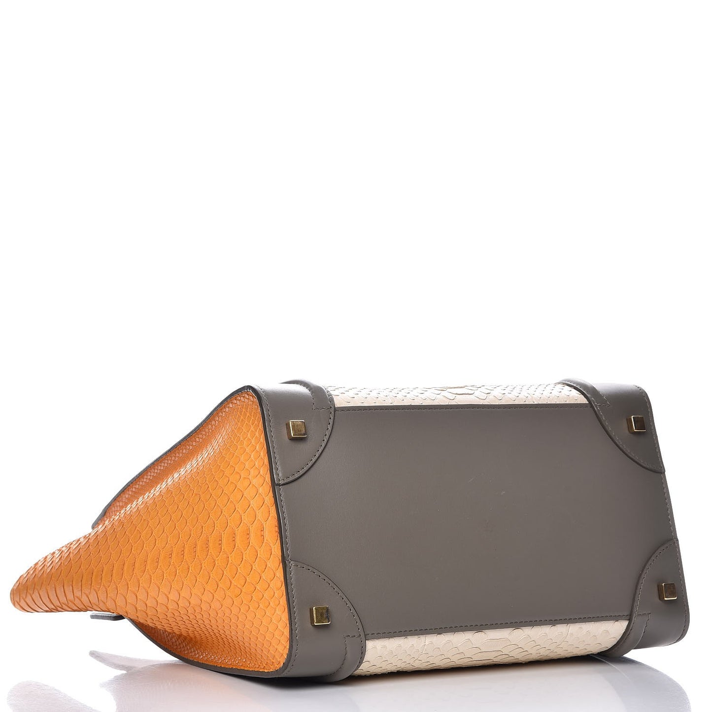 Python Tri-color Mini Luggage Saffron