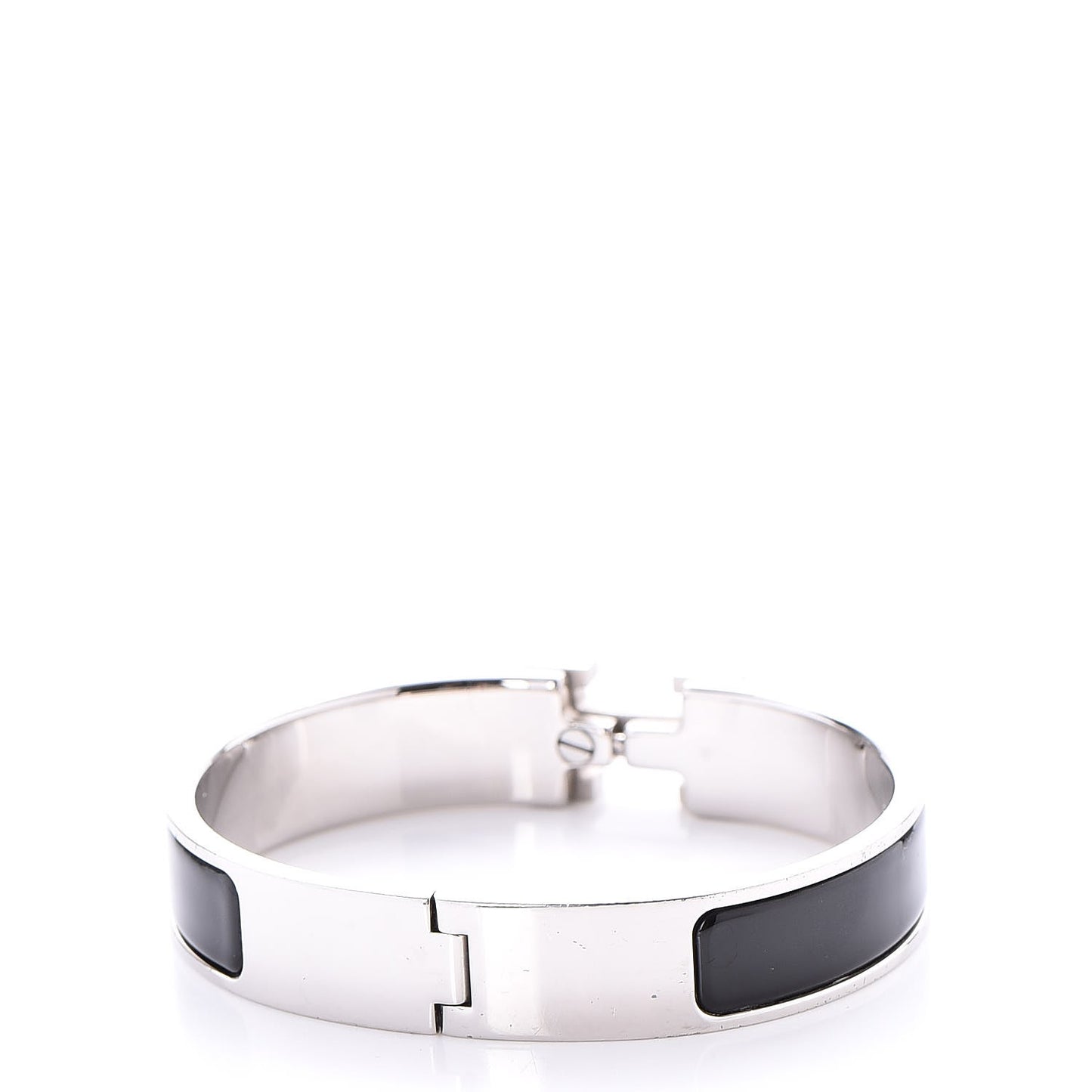 Enamel Narrow Clic Clac H Bracelet PM Black
