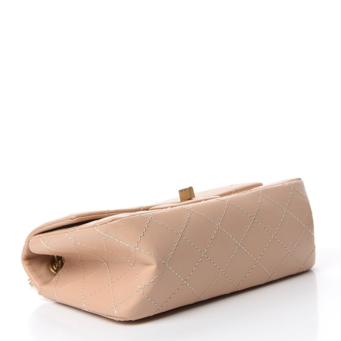 Aged Calfskin Quilted 2.55 Reissue Mini Flap Beige