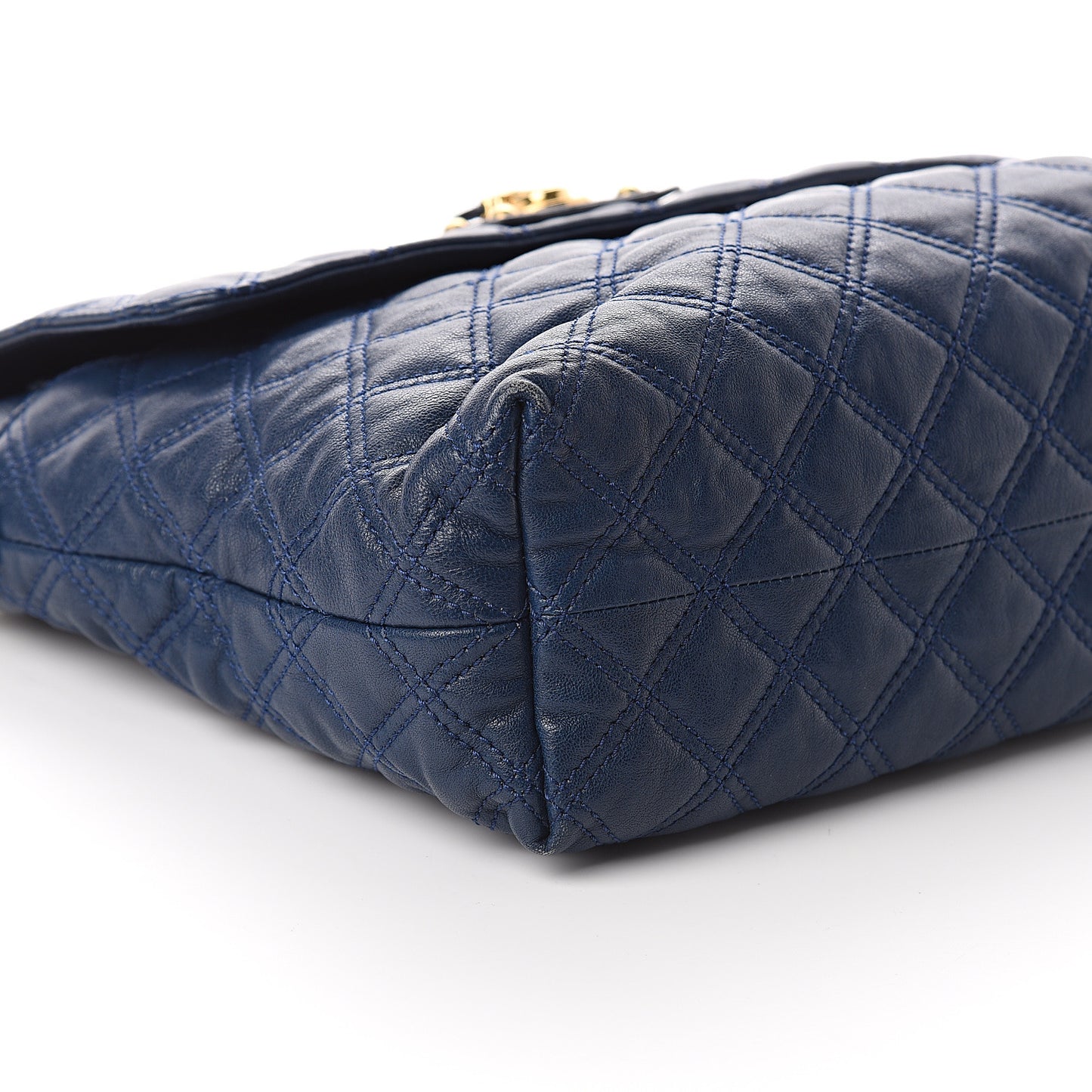 Lambskin Quilted The XL Single Flap Navy