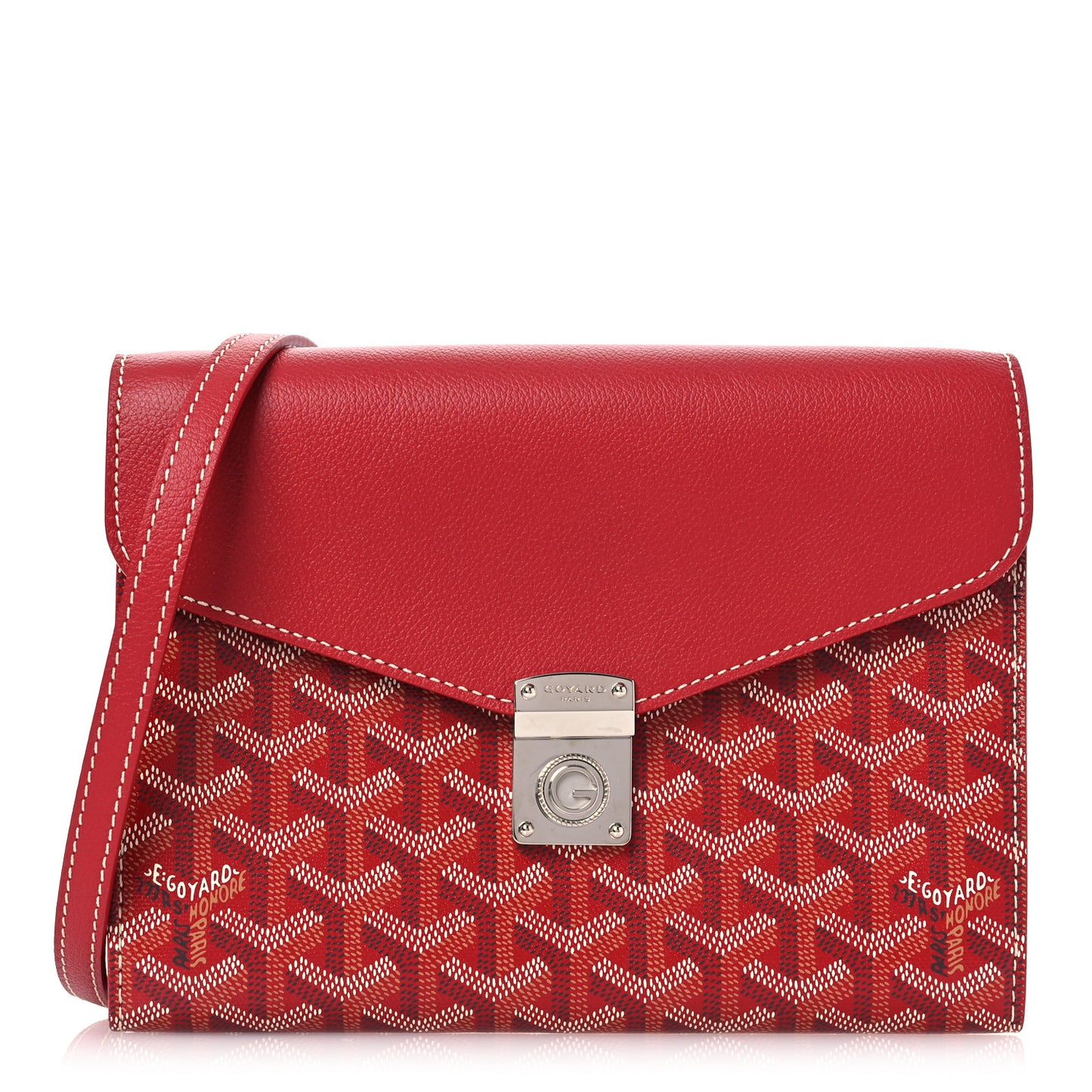 Goyardine Calfskin Chypre Wallet Pouch Red