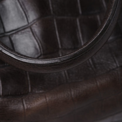 Mulberry Calfskin Crocodile Embossed Duffle Bag Brown 16 of 21