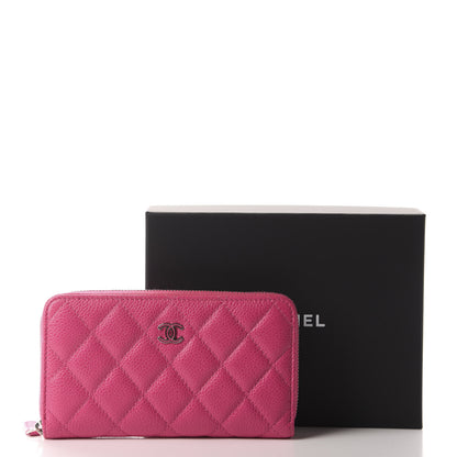 Chanel Caviar Quilted Medium Zip Around Wallet Pink 9 of 9