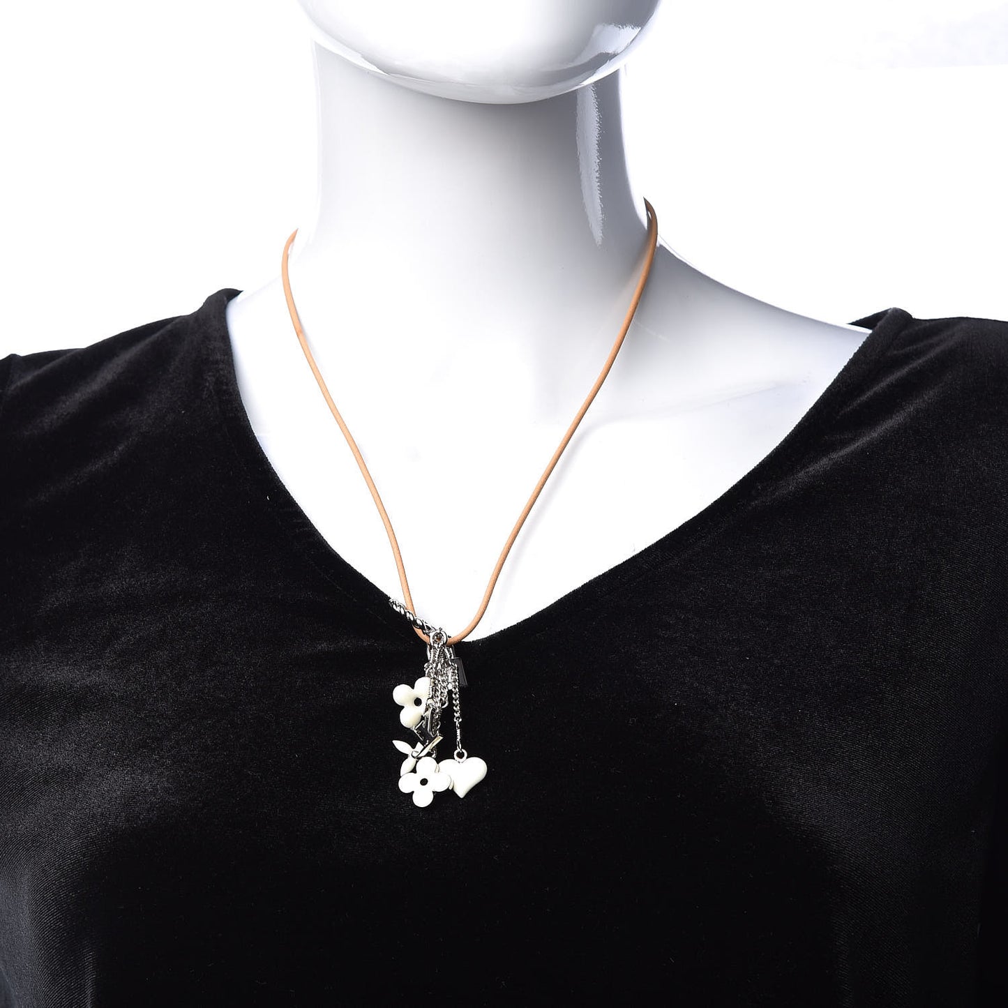 Sweet Monogram Pendant Necklace White