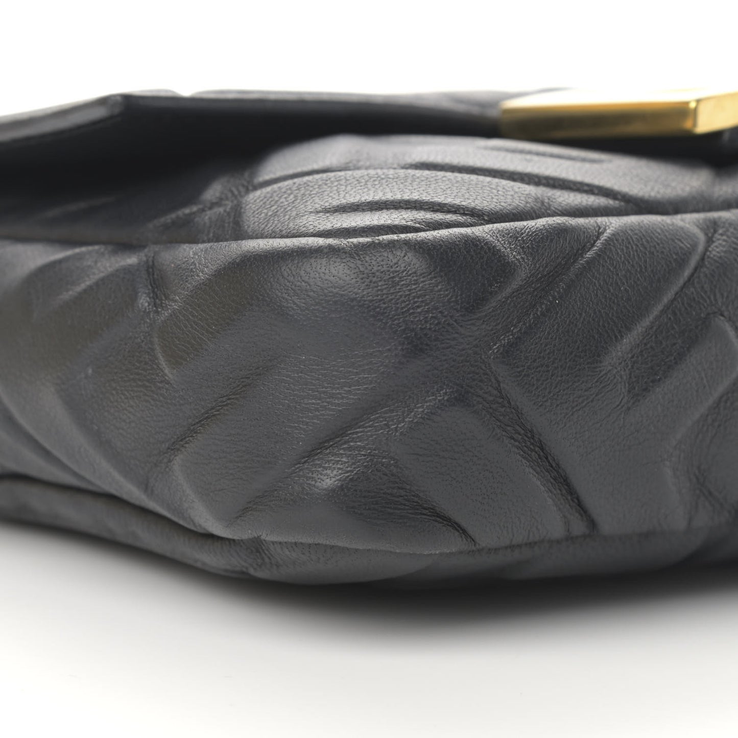 Nappa FF 1974 Embossed Mini Baguette Black