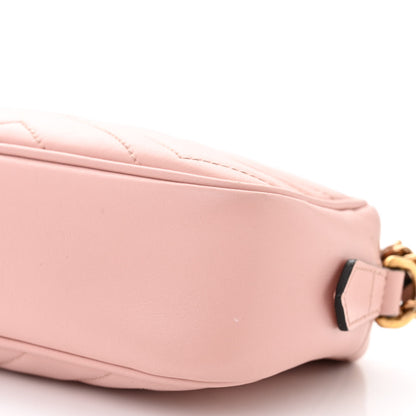 Gucci Calfskin Matelasse Mini GG Marmont Chain Shoulder Bag Perfect Pink 10 of 17
