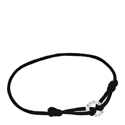 Cartier 18K White Gold Diamond LOVE Adjustable Cord Bracelet Black 1 of 3