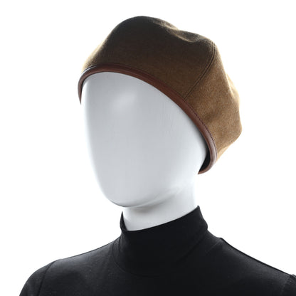 Hermes Jersey De Laine Gabrielle Beret Hat 59 Gold 2 of 9