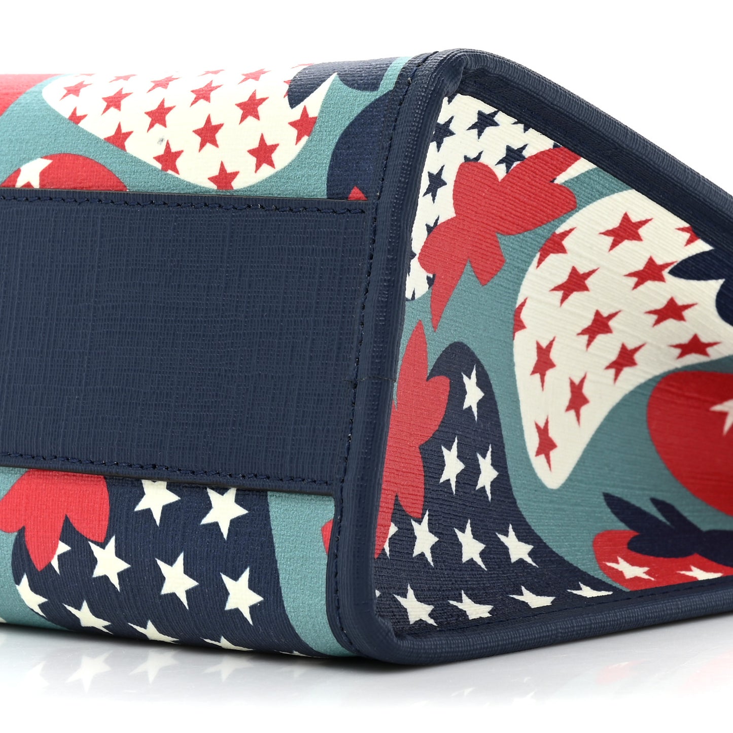 Coated Canvas Strawberry Stars Childrens Tote Red White Blue