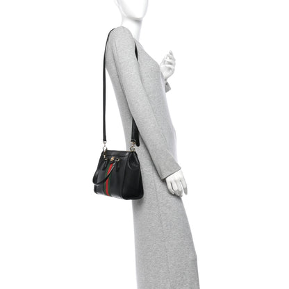 Gucci Textured Calfskin Web Small Ophidia Tote Bag Black 2 of 10