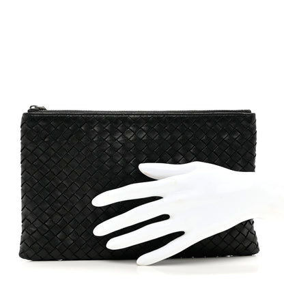 Bottega Veneta Nappa Intrecciato Medium Zip Pouch Black 2 of 9