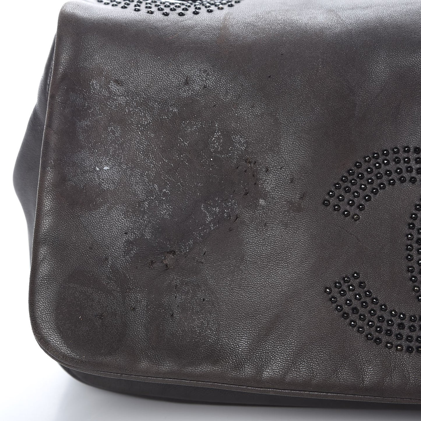 Lambskin Studded CC East West Flap Grey