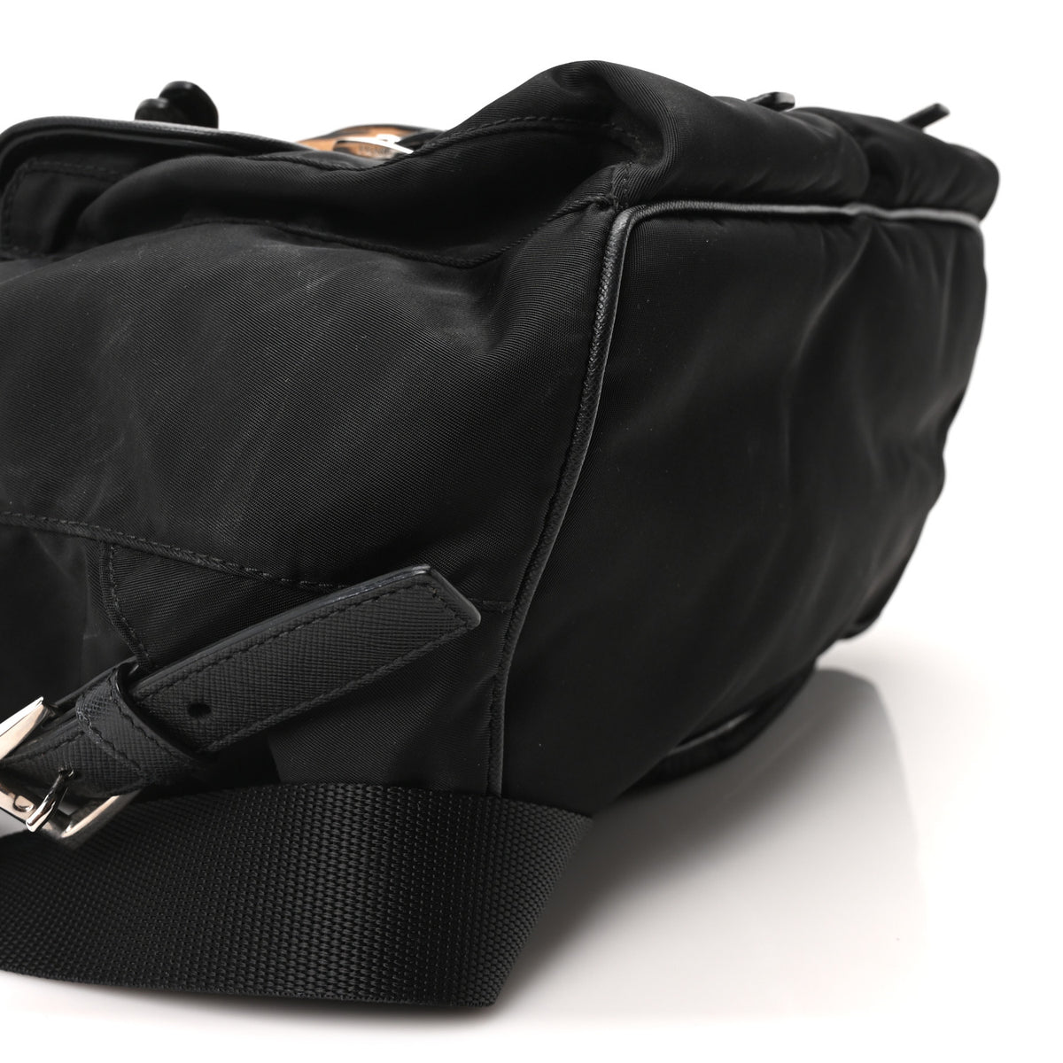 Prada Tessuto Nylon Leopard Print Backpack Black Miele 9 of 10