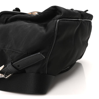 Prada Tessuto Nylon Leopard Print Backpack Black Miele 9 of 10