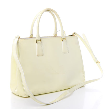 Prada Saffiano Vernice Medium Galleria Double Zip Tote Bianco 4 of 22