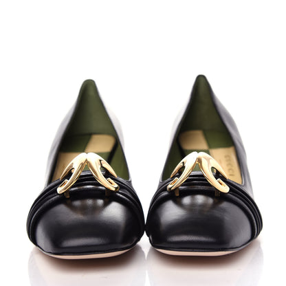 Gucci Malaga Kid Half Moon GG Square Toe Pumps 39 Black 2 of 11