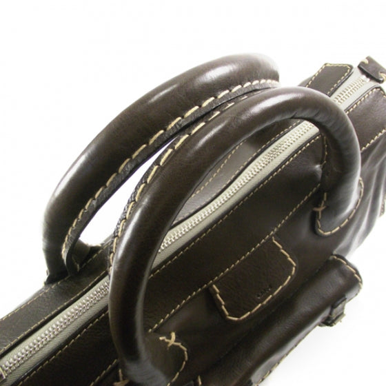 Calfskin Edith Satchel Brown