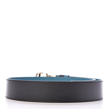 Gucci Dollar Calfskin 1973 Reversible Belt 80 32 Black Deep Cobalt 3 of 6