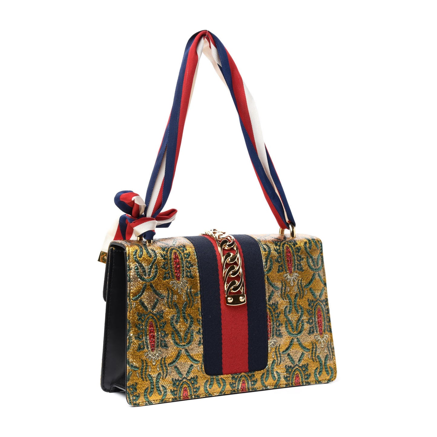 Iridescent Brocade Small Sylvie Shoulder Bag Gold