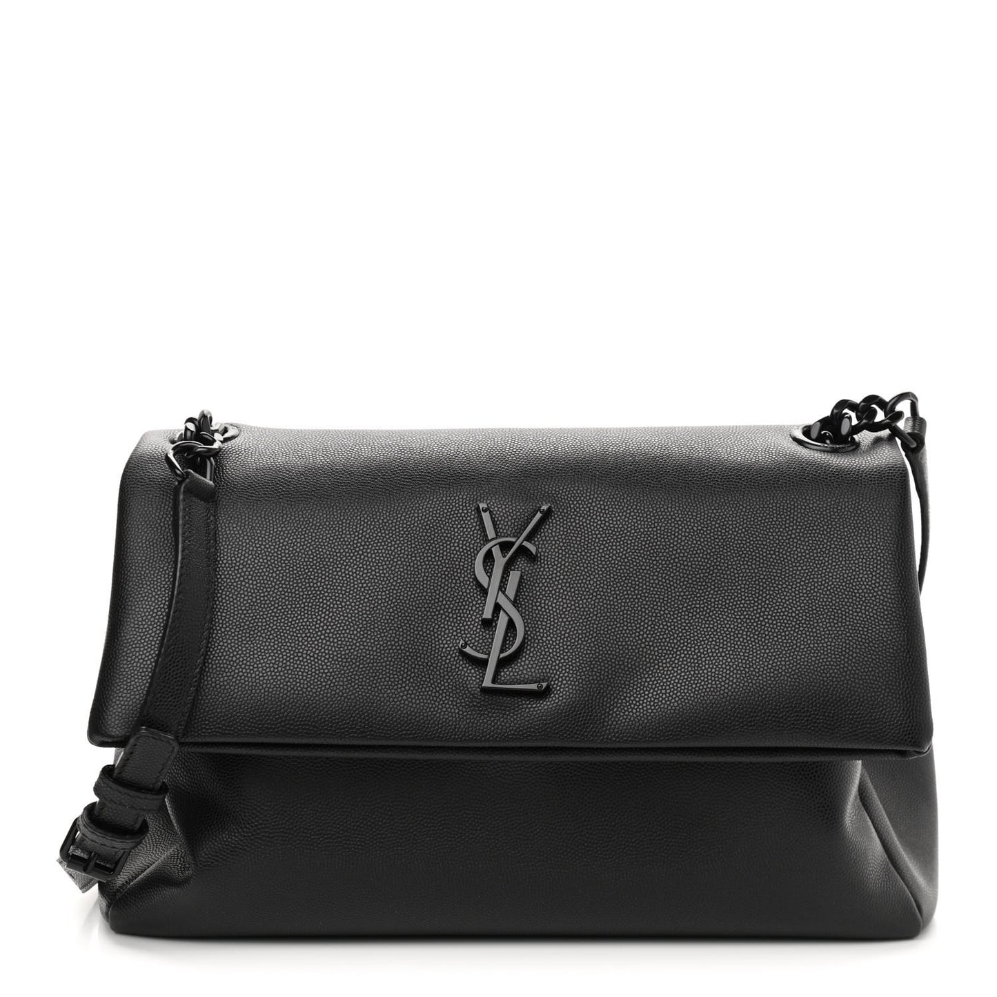 Grain De Poudre Medium West Hollywood Monogram Fold-Over Black