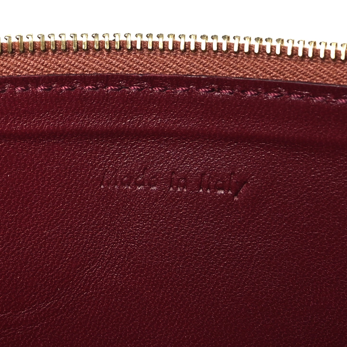 Lambskin Bi-Color Solo Clutch Pouch Terracotta