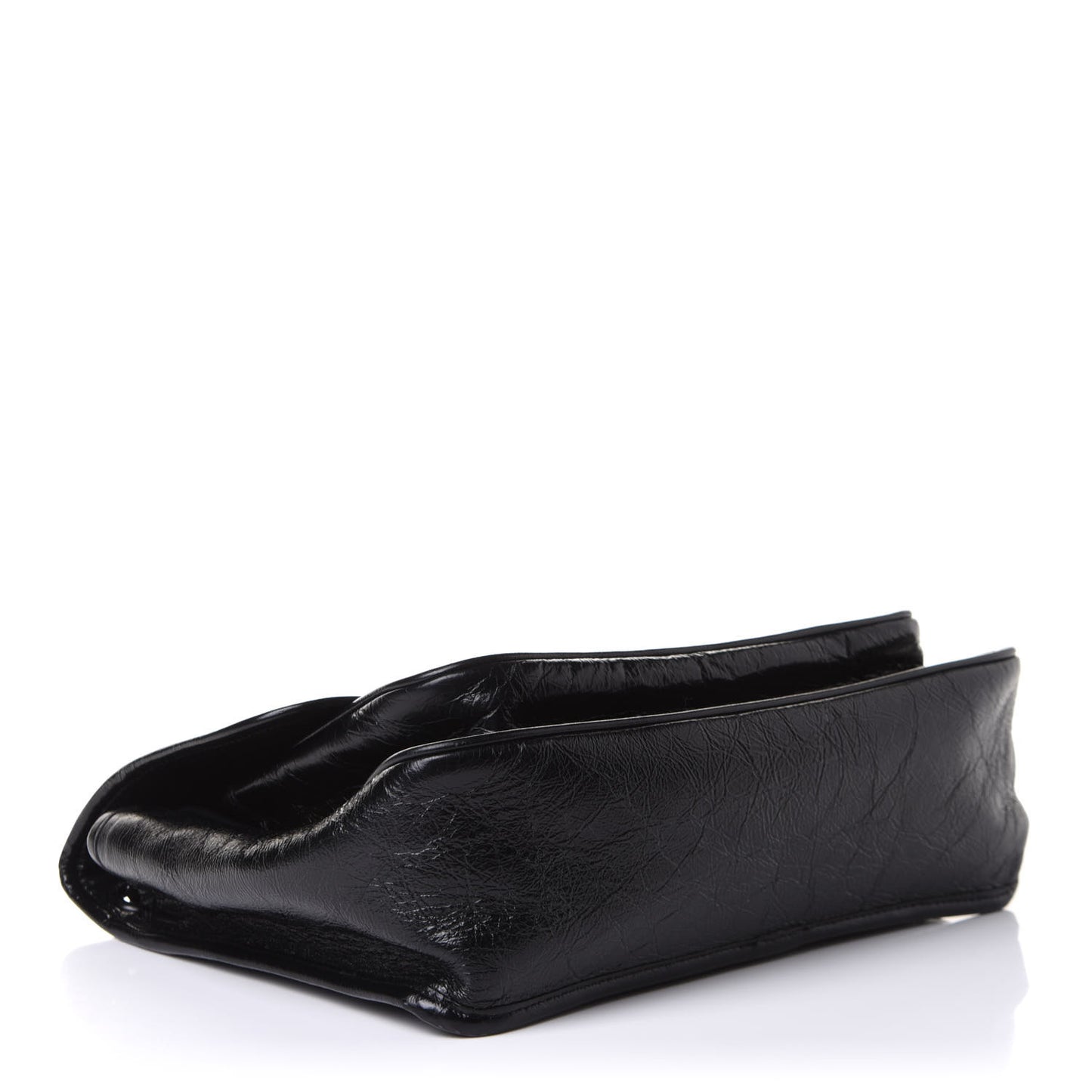 Crinkled Calfskin Matelasse Monogram Medium Niki Chain Satchel Black