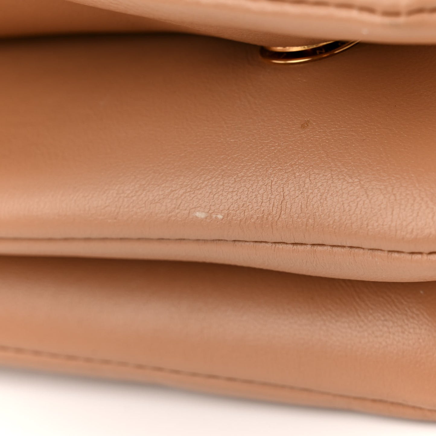 Lambskin Embossed Monogram Pochette Coussin Camel